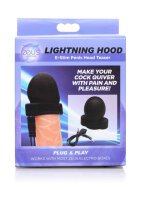 Lightning Hood E-stim Penis Head Teaser - Black
