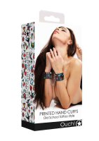 Printed Hand Cuffs - Old School Tattoo Style - Black