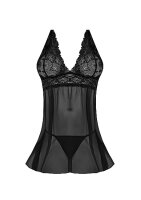 Baby Doll Fly Away Back & G-Set Black Queen Size 2 XL