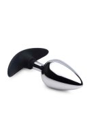 Dark Invader Metal & Silicone Anal Plug - Large - Silver