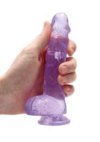 6" / 15 cm Realistic Dildo With Balls - Purple