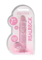 7" / 18 cm Realistic Dildo With Balls - Pink