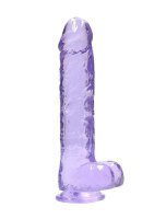 Realistic Dildo With Balls - Purple 23 cm