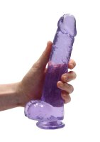 Realistic Dildo With Balls - Purple 23 cm