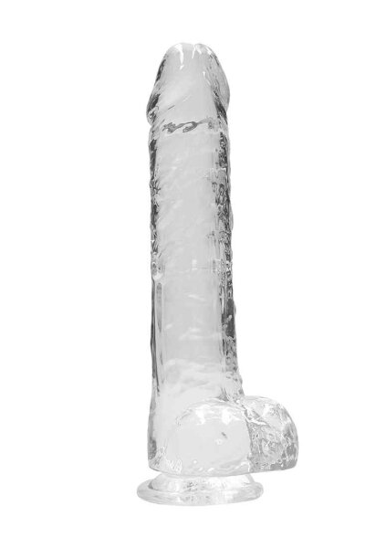 Realistic Dildo With Balls - Transparent 23 cm