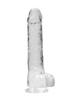 9" / 23 cm Realistic Dildo With Balls - Transparent