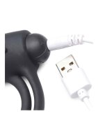 BANG! Silicone Cock Ring & Bullet with Remote Control - Black