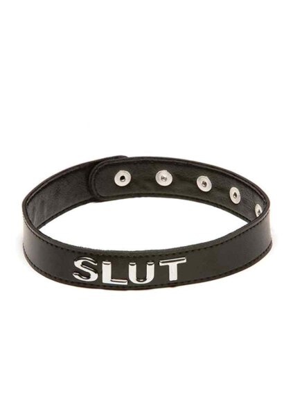 X-Play "slut" collar Black