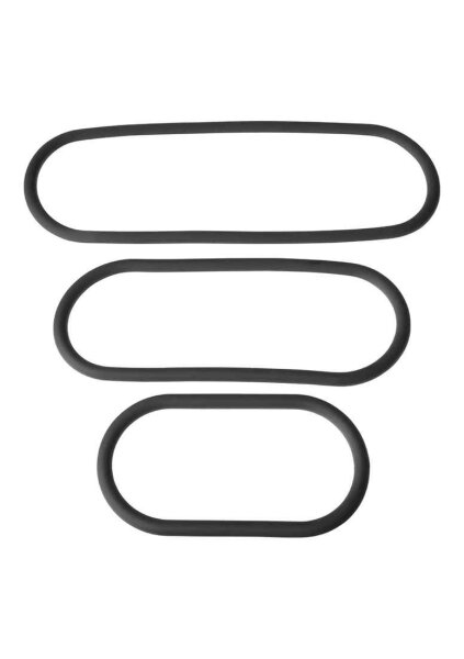 3 - Pack Silicone Slim  Wrap Ring - Black