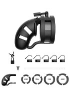 Model 18 - Chastity - 3.5"" - Silicone Cage Ballsplitter - Black