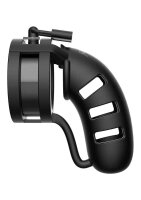 Model 19 - Chastity - 4.5"" - Silicone Cage Ballsplitter - Black