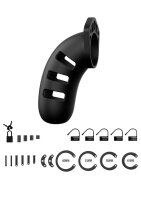 Model 21 - Chastity - 4.5"" - Silicone Cock Cage - Black