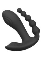 Kata Pulse Wave & Vibrating Double Penetration Vibrator Black