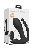 Kata Pulse Wave & Vibrating Double Penetration Vibrator Black