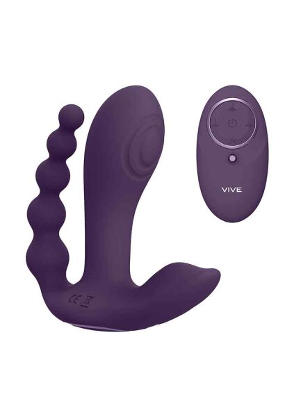 Kata Pulse Wave & Vibrating Double Penetration Vibrator Purple