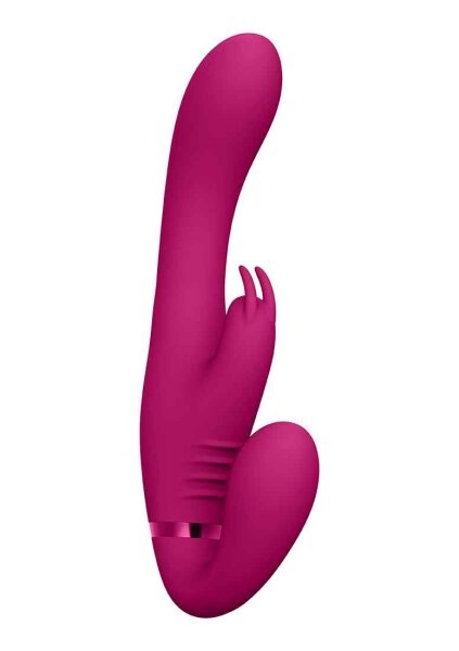 Suki Vibrating Strapless Strap-on Rabbit Pink