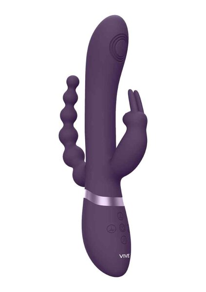 Rini Pulse Wave & Vibrating Double Penetration Rabbit Purple