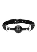 Breathable Ball Gag - with Diamond Studded  Straps - Black