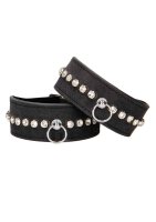 Diamond Studded Ankle  Cuffs  - Black