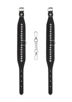 Diamond Studded Ankle  Cuffs  - Black