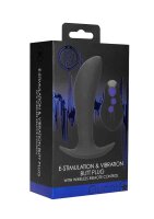 Ouch! E-stim & Vibrating Butt plug with Remote - Black