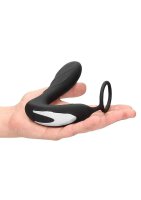 Ouch! E-stim & Vibr Butt plug with Cockring and Remote - Black