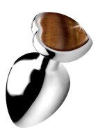Booty Sparks Gemstones Tiger Eye Heart Large Anal Plug...