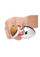 Gemstones Tiger Eye Heart Large Anal Plug