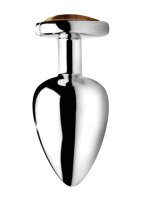 Gemstones Tiger Eye Heart Large Anal Plug