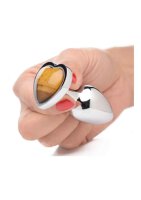 Gemstones Tiger Eye Heart Medium Anal Plug