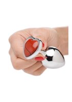 Booty Sparks Gemstones Red Jasper Heart Medium Anal Plug 3,4 cm