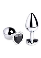 BS Black Heart Gem Anal Plug - Medium