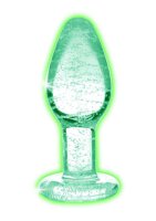 Booty Sparks Glow-In-The-Dark Glass Anal Plug - Small 2,7 cm