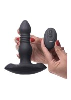 Vibrating and Thrusting Remote Control Silicone Anal Plug