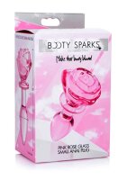 Booty Sparks Glass Small Anal Plug - Pink Rose 2,5 cm