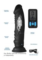 5X Vibrating & E-Stim Silicone Dildo + Remote