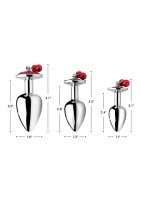 Booty Sparks Red Gem with Bells Anal Plug Set
