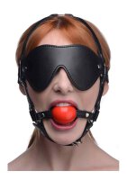 Strict Blindfold Harness with Ball Gag
