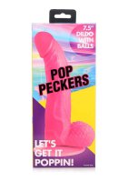 POP Dildo with Balls - Pink 19cm