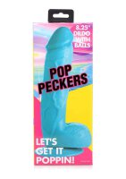 POP Dildo with Balls - Blue 21cm