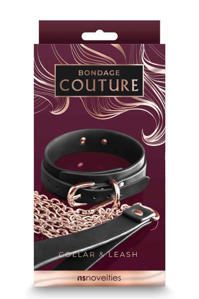 Bondage Couture Collor And Leash Black
