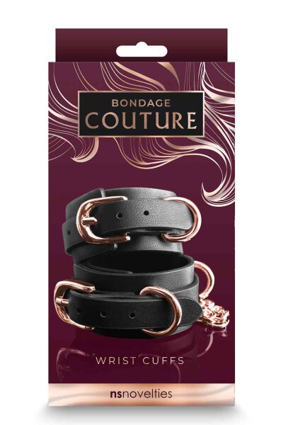 Bondage Couture Wrist Cuffs Black