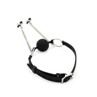 Silicone Ball Gag w/ Nipple Clamps