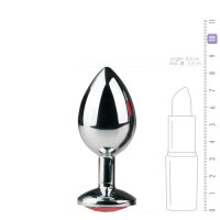 Metal Butt Plug No. 2 Silver/Pink 3,2 cm