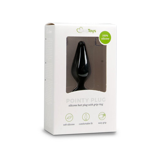 Black Buttplug With Pull Ring Medium 3,5 cm