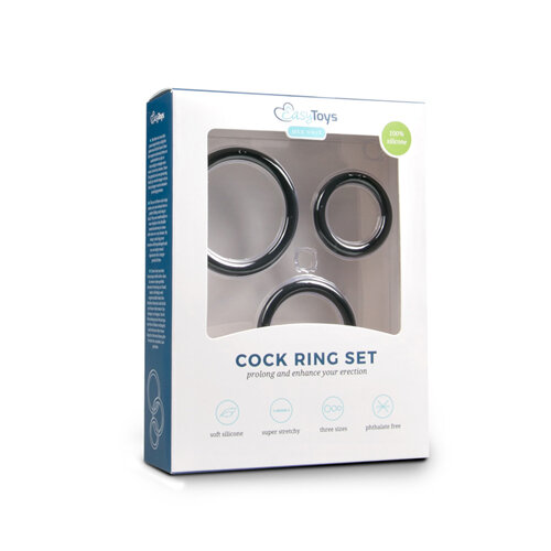 Three Size Cockring Set Black