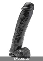 Dildo with Balls Black 28 cm