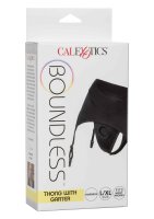 Boundless Thong with Garter Black L/XL