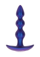 The Bold Beaded Vibrating Anal Plug Blue Metallic
