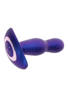 The Stout Inflating Vibrating Plug Blue Metallic